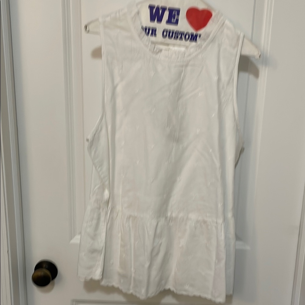 White Sleeveless Peplum Top